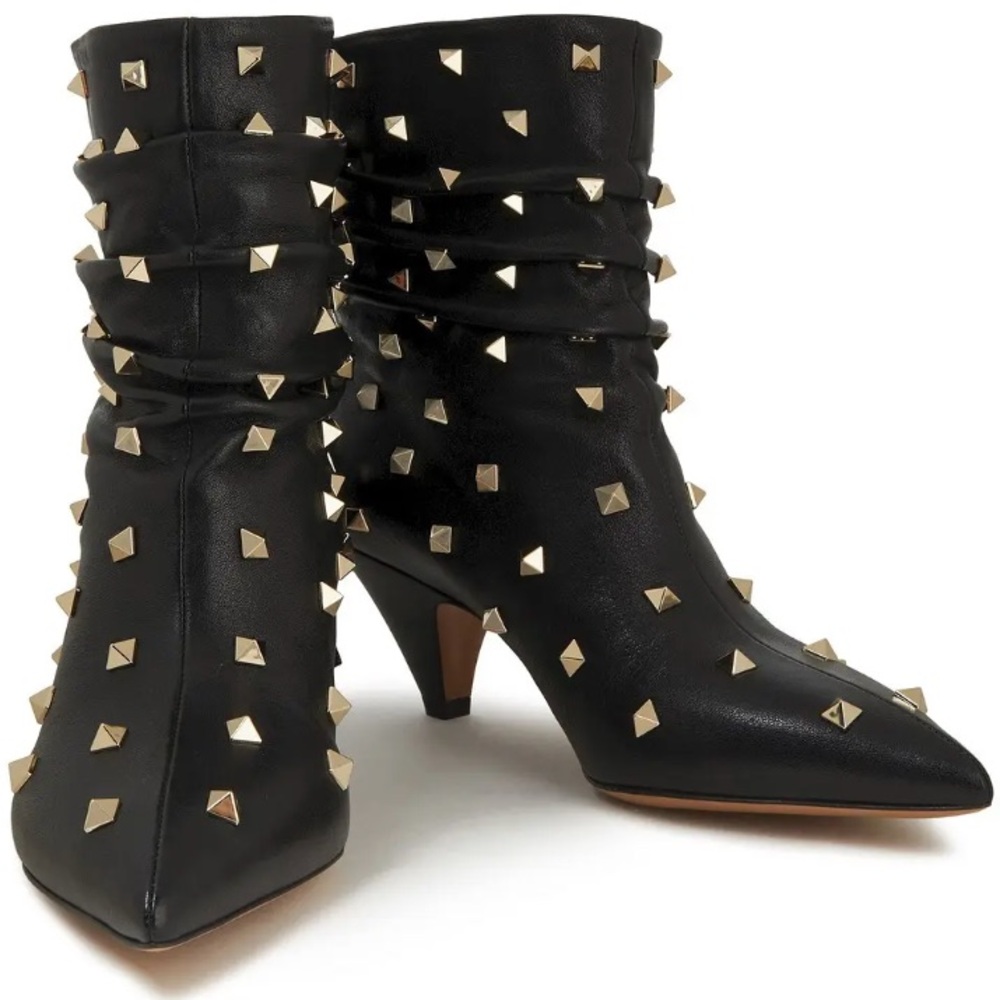 VALENTINO Studded Black Ankle Boots